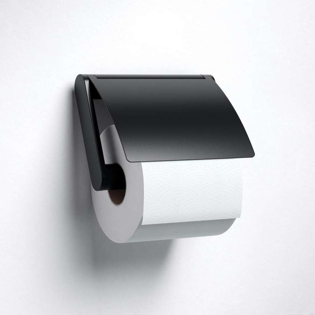 keuco-plan-toilettenpapierhalter-mit-deckel-schwarz-matt-offen image 6