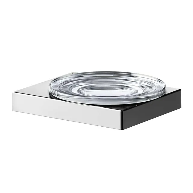 keuco-edition-90-square-seifenschale-kristallglas-chrom image 1