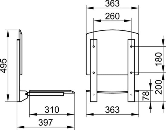 keuco-plan-care-klappsitz-wei-363-mm-wandmontage image 3