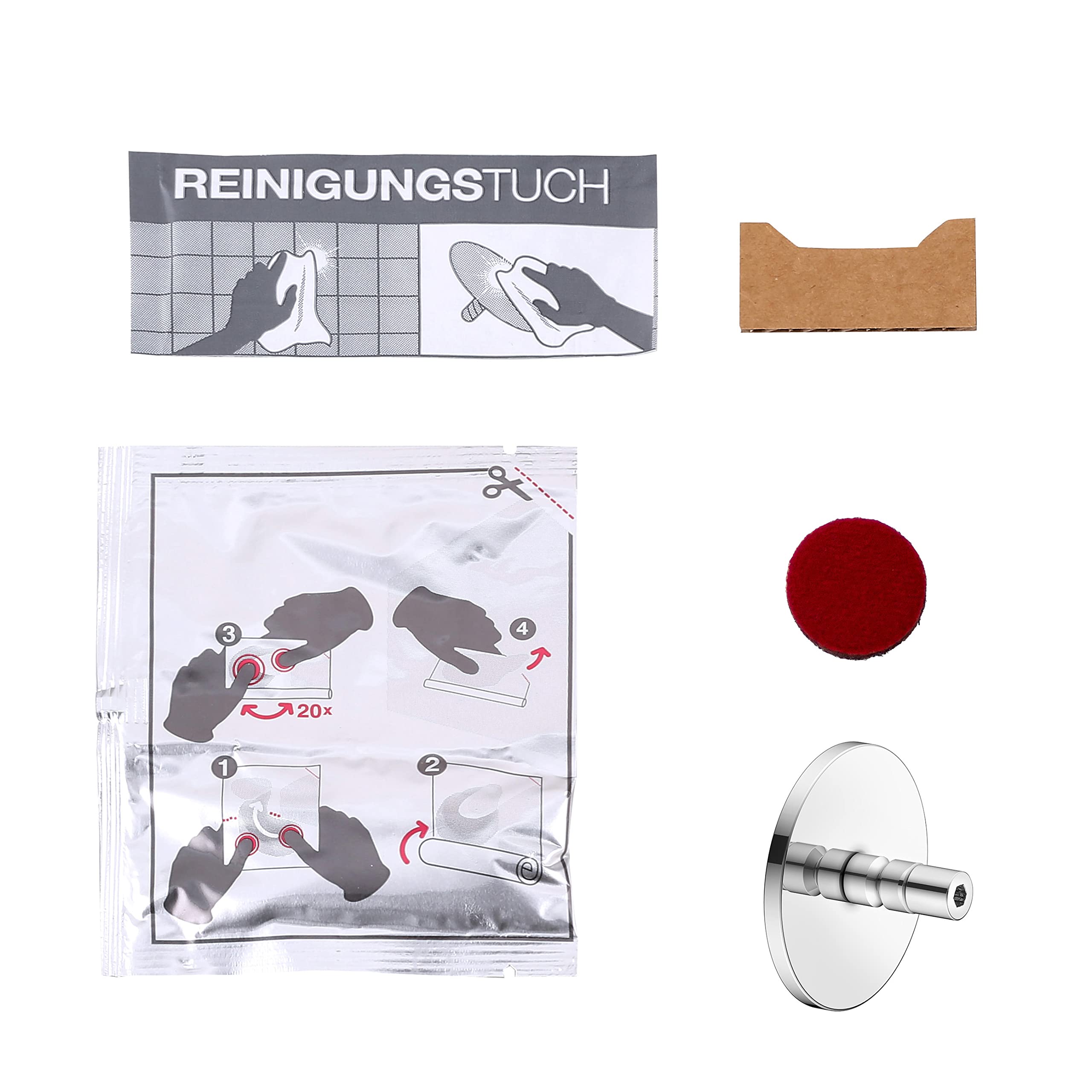 keuco-reva-handtuchhaken-chrom-ohne-bohren-metall image 6