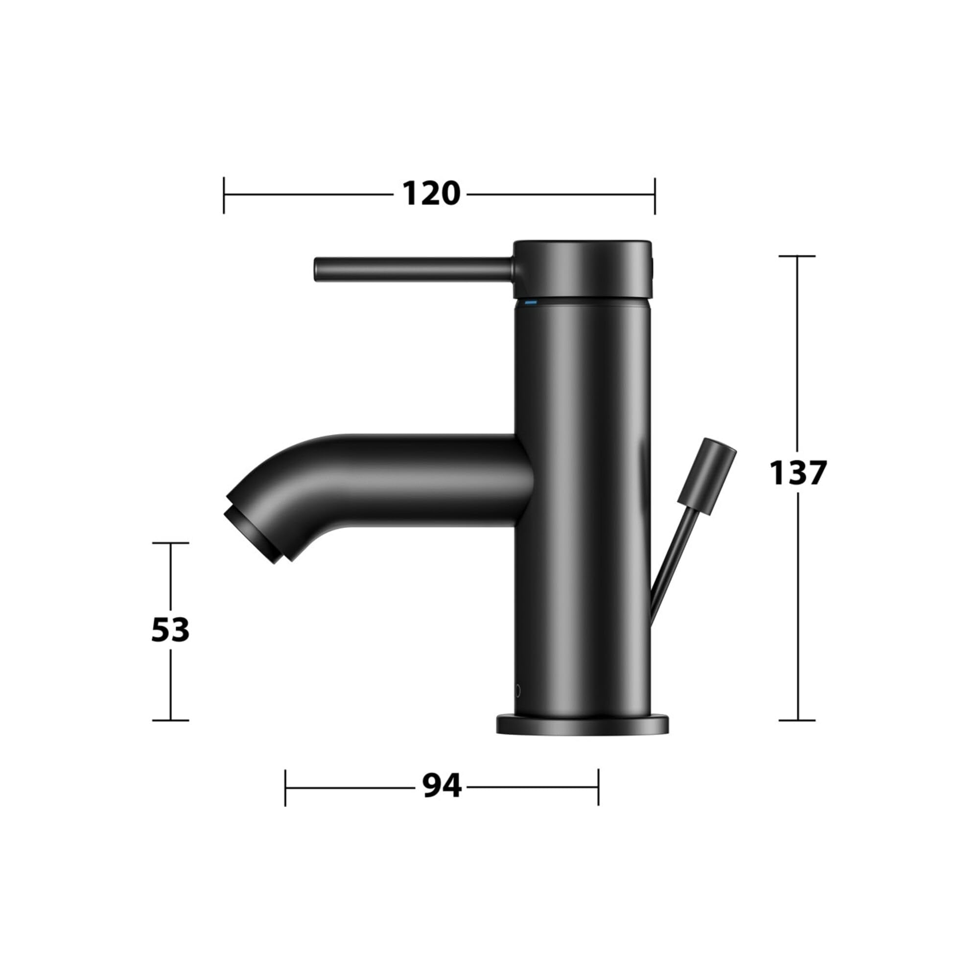 keuco-ixmo-soft-60-waschtischarmatur-schwarz-matt-mit-ablauf image 2