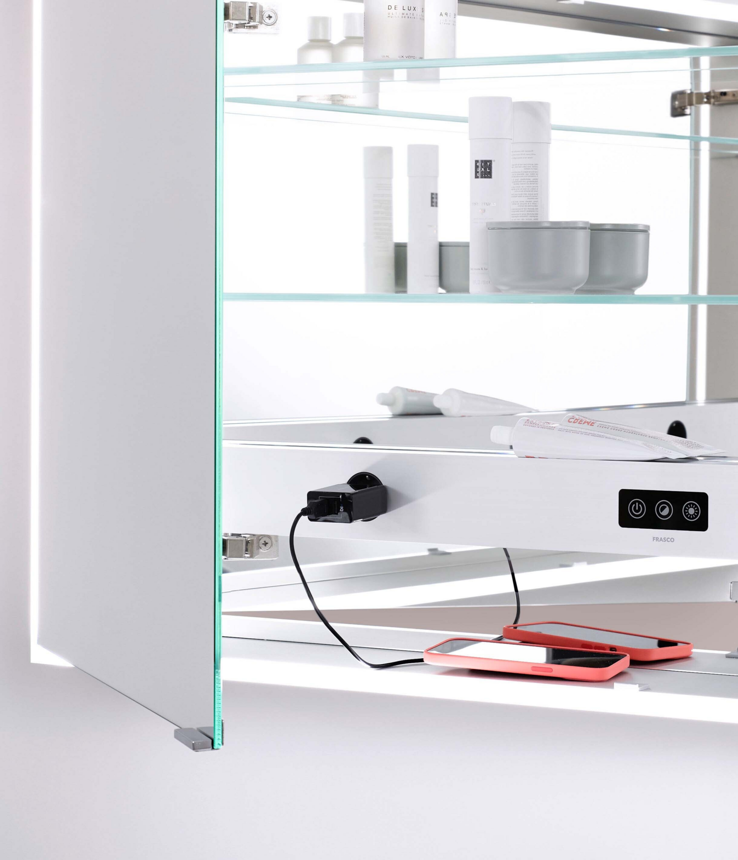 frasco-centric-led-spiegelschrank-130-cm-aluminium-aufputz image 3