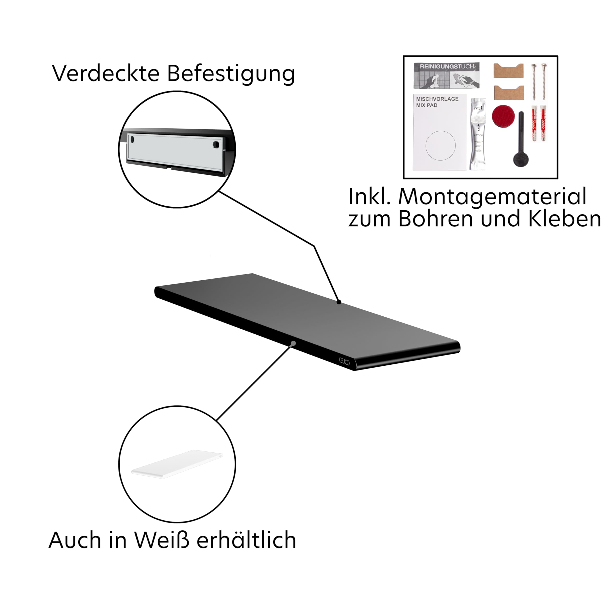 keuco-reva-duschablage-32-8-cm-ohne-bohren-schwarz image 5