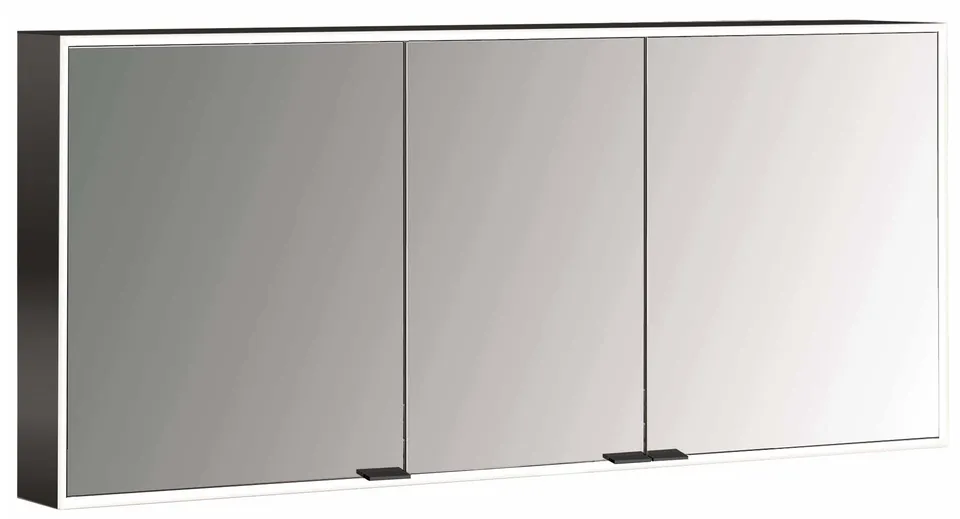 frasco-centric-led-spiegelschrank-130-cm-schwarz-aufputz image 1