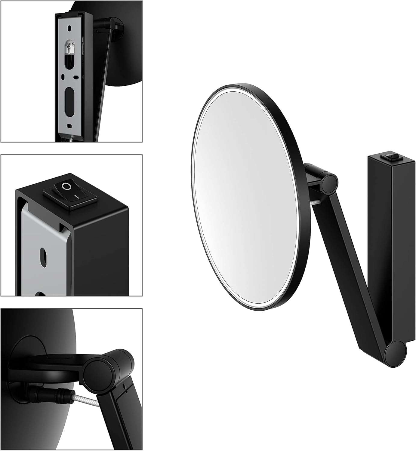 keuco-ilook-move-kosmetikspiegel-led-schwarz-matt-20-cm-5x image 5