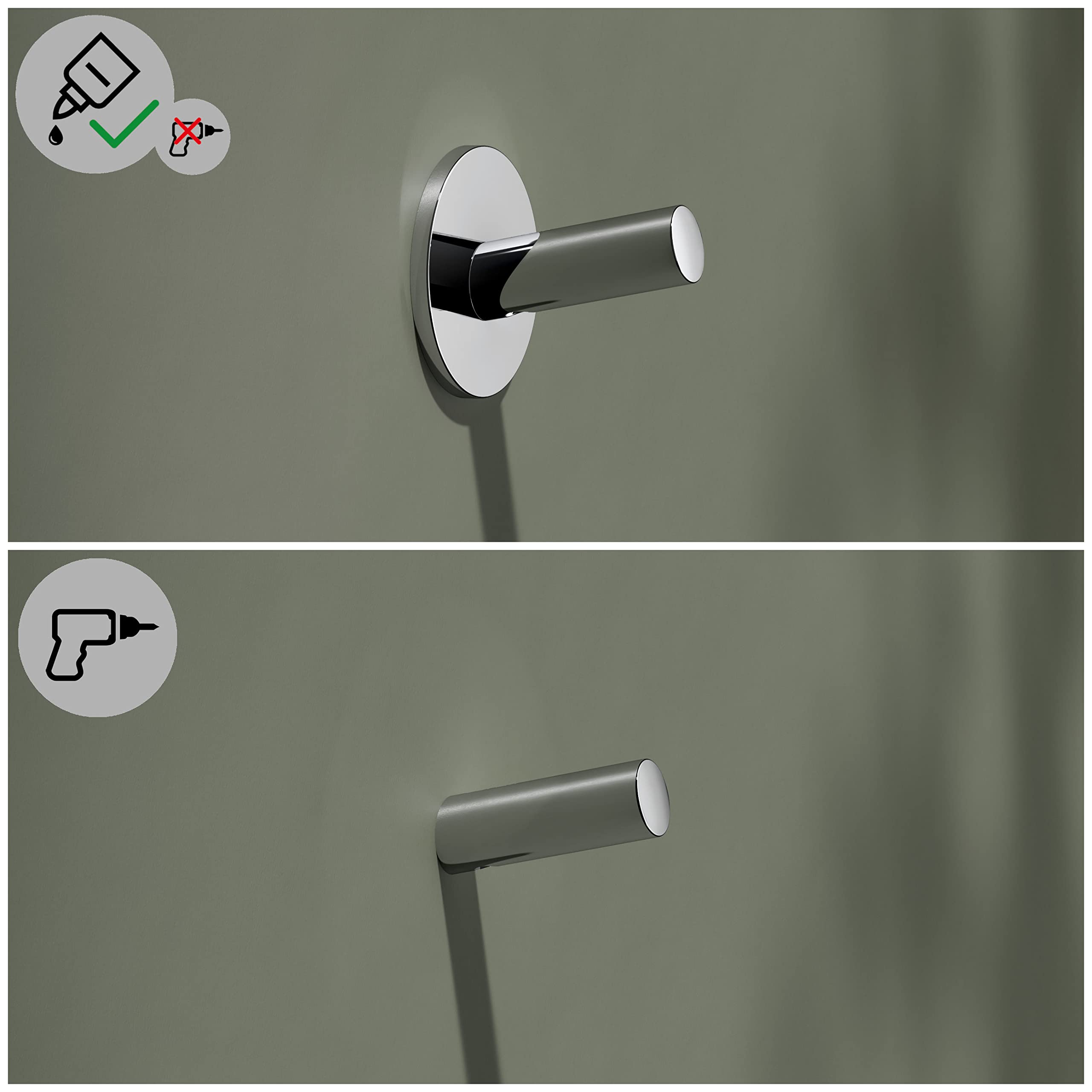 keuco-reva-handtuchhaken-chrom-ohne-bohren-metall image 3