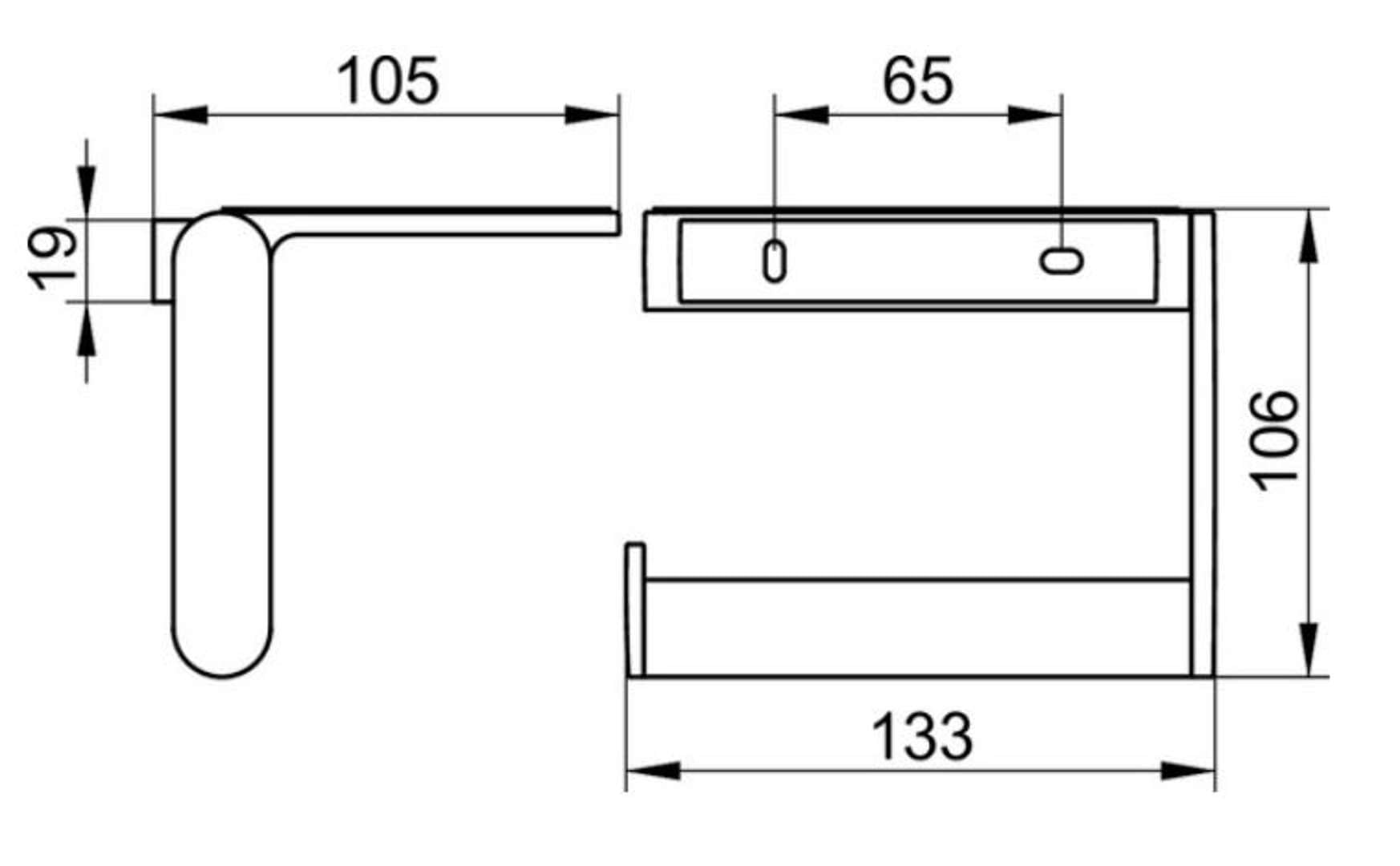 keuco-plan-toilettenpapierhalter-schwarz-matt-mit-ablage image 2