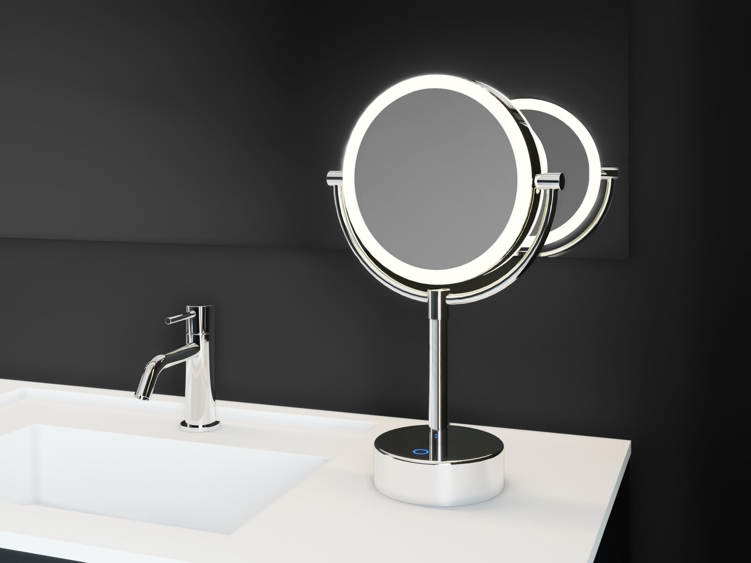 cosmic-wish-led-vergr-erungsspiegel-chrom-dimmbar-standmodell image 2
