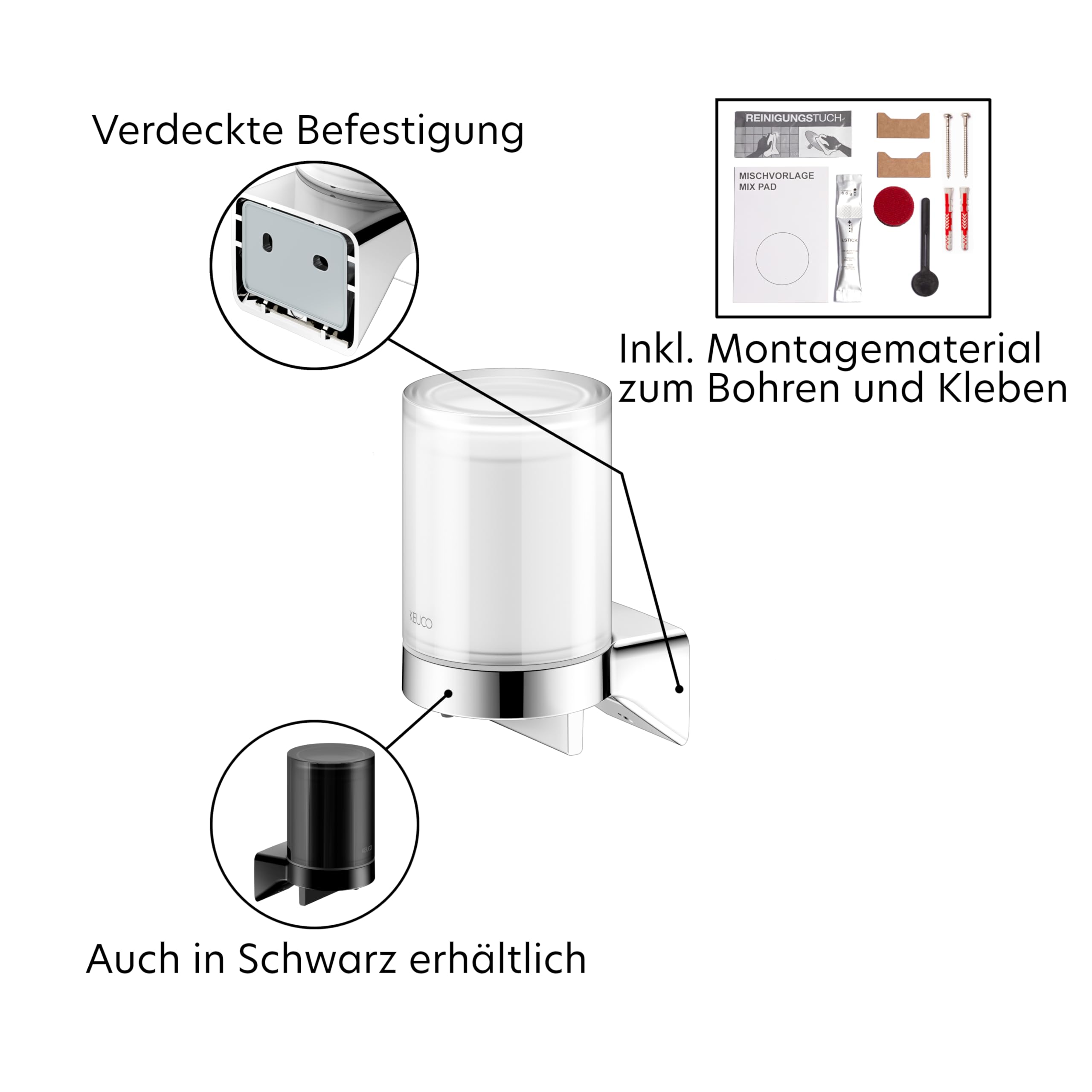 keuco-reva-seifenspender-180-ml-chrom-ohne-bohren image 5