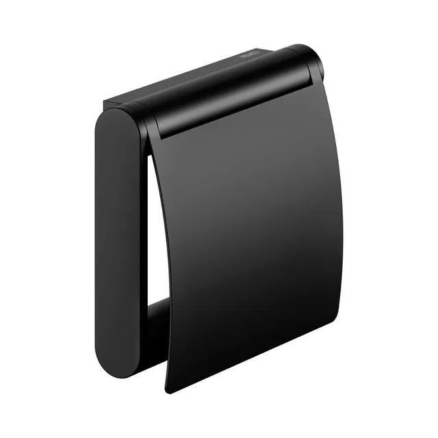 keuco-plan-toilettenpapierhalter-mit-deckel-schwarz-matt-offen image 1