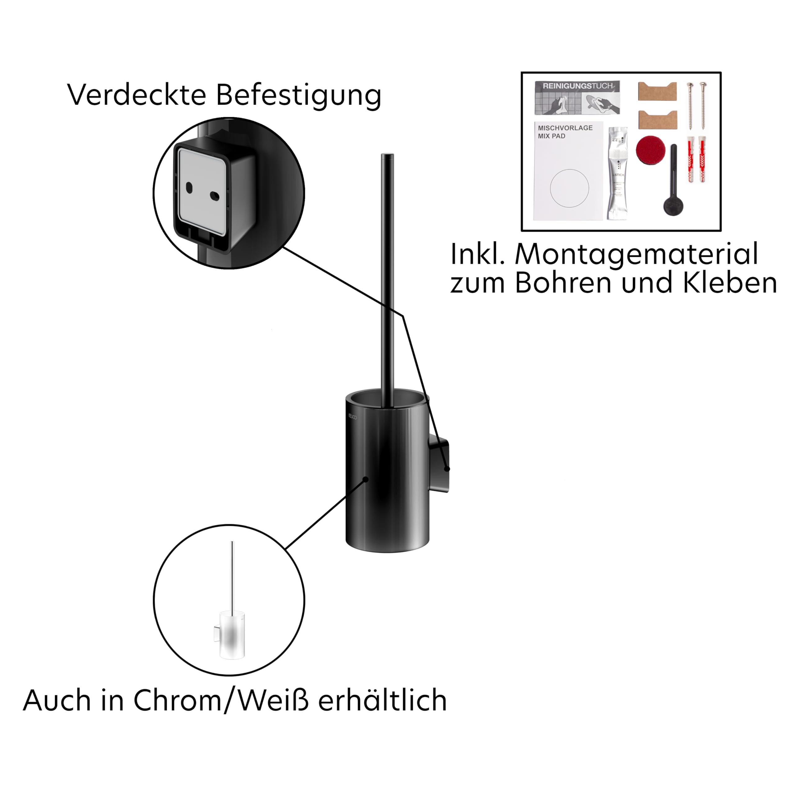 keuco-reva-wc-b-rstengarnitur-schwarz-ohne-bohren image 5