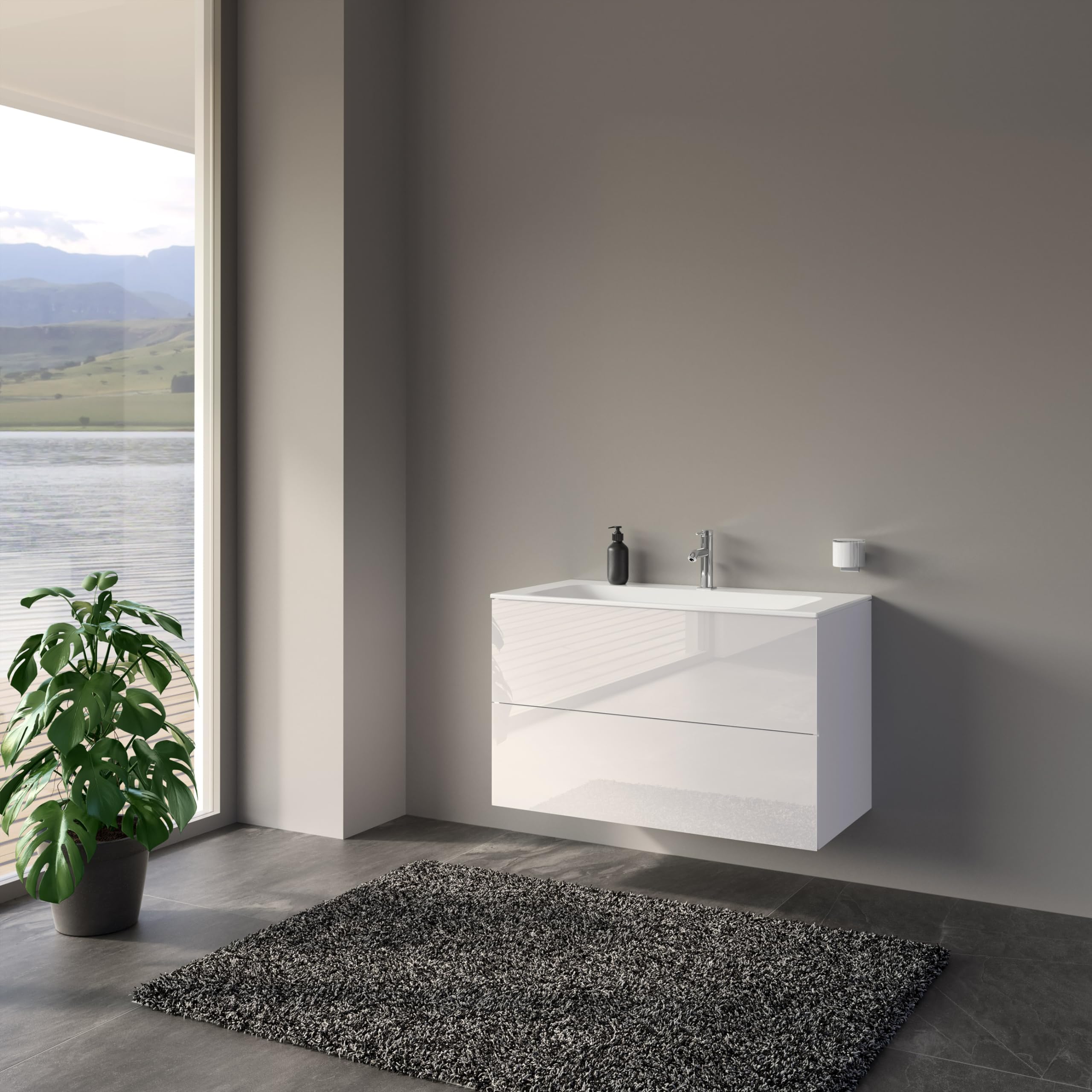 keuco-orchidee-badm-belset-100-cm-waschtisch-wei-gl-nzend image 2