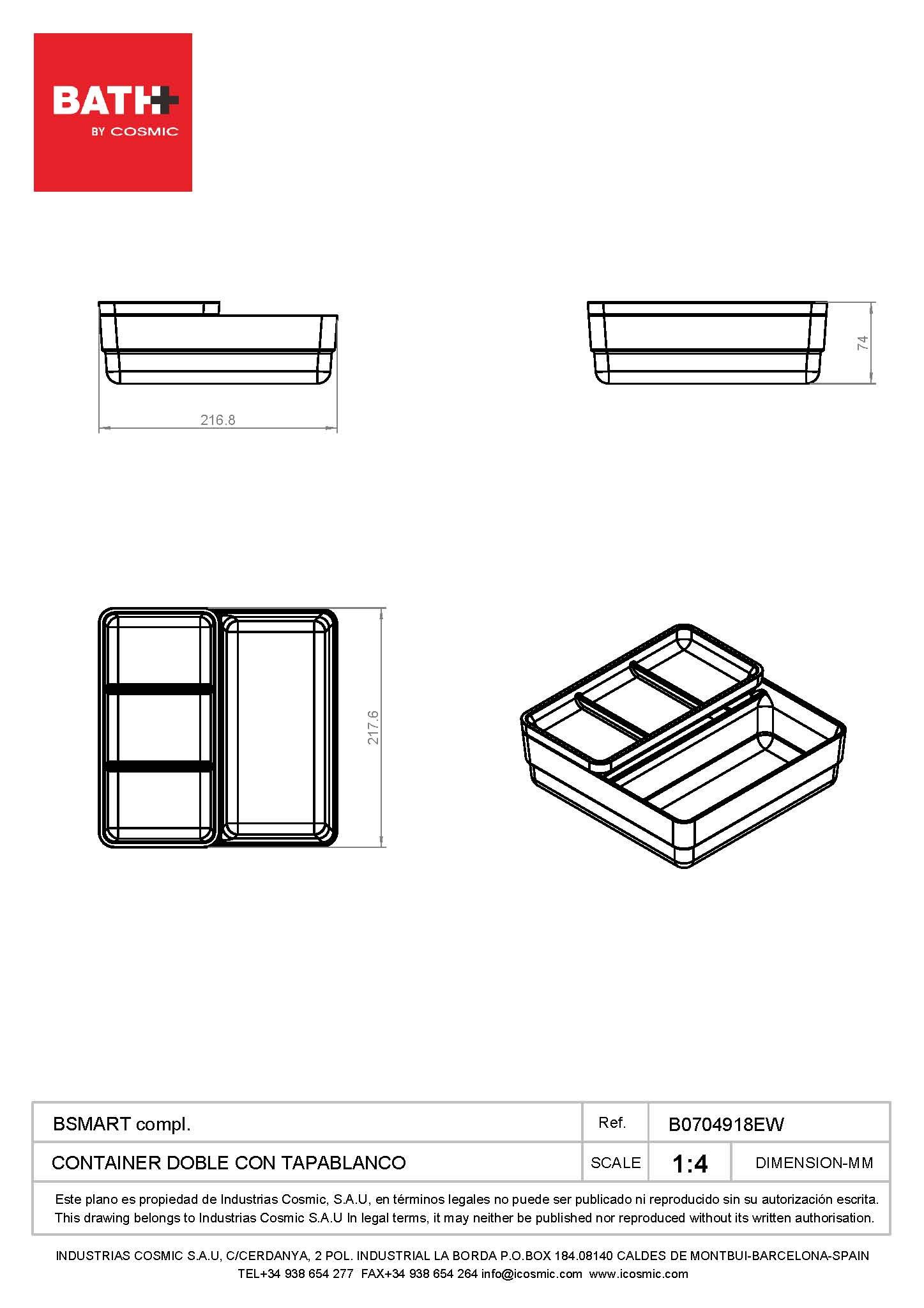 cosmic-bath-bsmart-doppel-container-mit-deckel-aufbewahrungsbox image 3