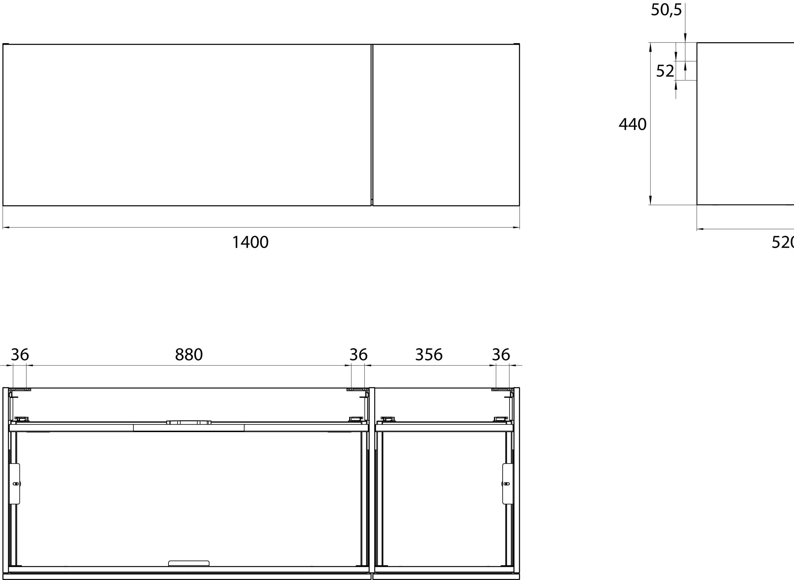 frasco-centric-waschtischunterschrank-140-cm-wei-2-ausz-ge image 3