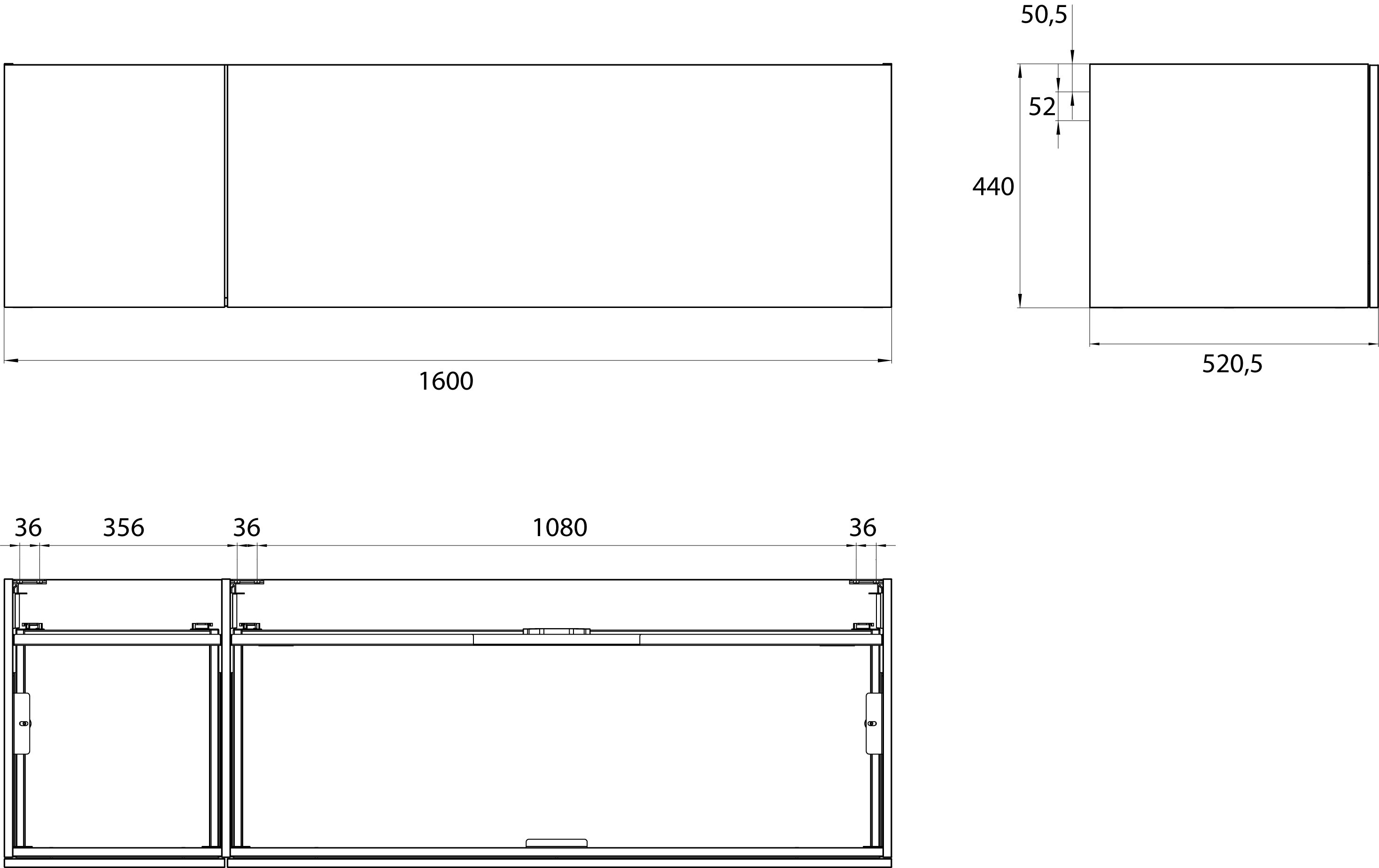frasco-centric-waschtischunterschrank-schwarz-160-cm-2-ausz-ge-3 image 3