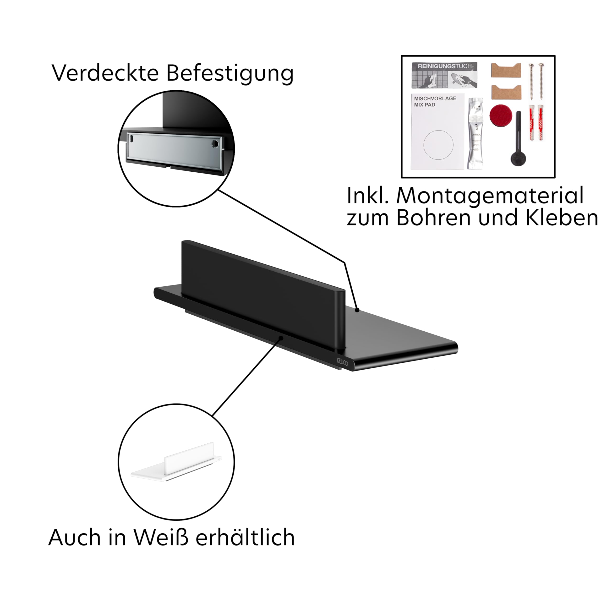 keuco-reva-duschablage-32-8-cm-schwarz-matt-mit-abzieher image 5
