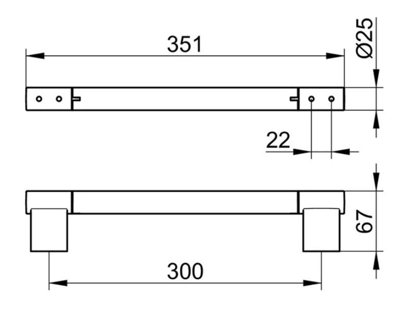 keuco-plan-haltegriff-35-cm-schwarz-matt-115-kg image 2