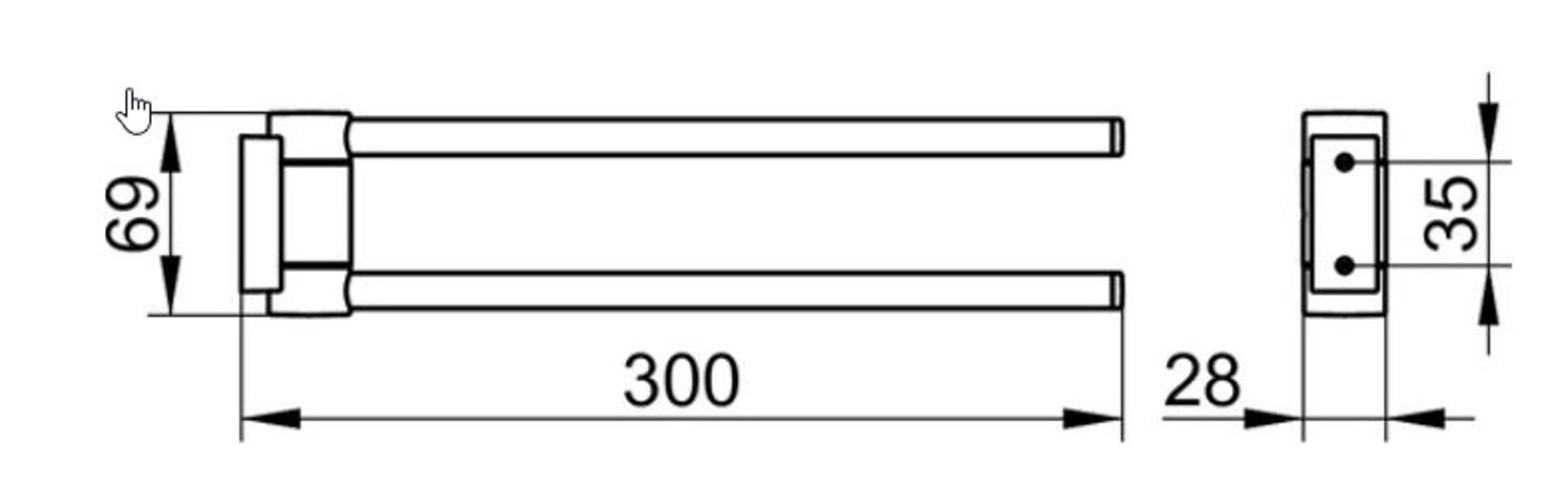 keuco-plan-handtuchhalter-2-armig-30-cm-schwarz-matt image 2