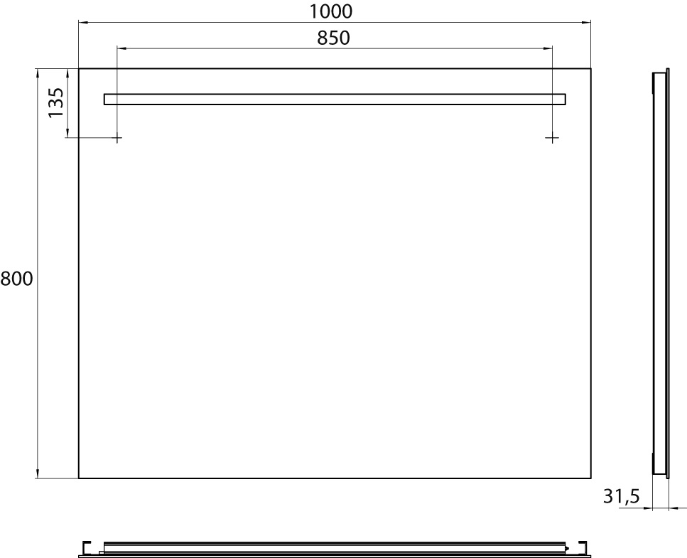 frasco-tira-led-lichtspiegel-100-cm-mit-unterlicht image 3