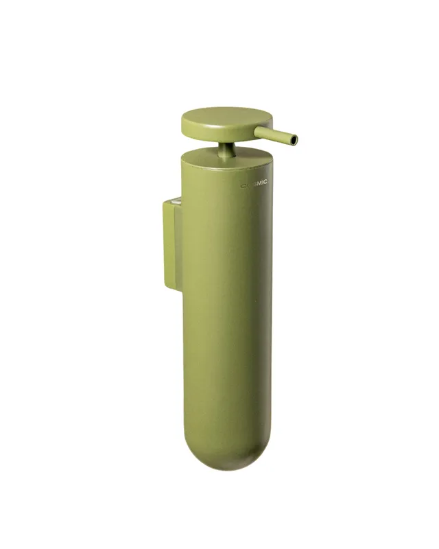 cosmic-geyser-seifenspender-olive-edelstahl-wandmontage image 1