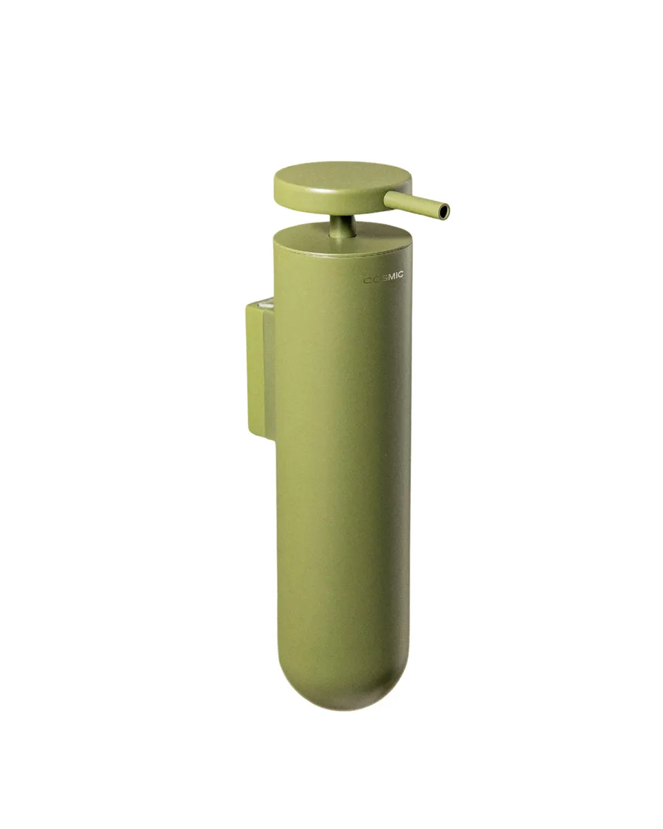cosmic-geyser-seifenspender-olive-edelstahl-wandmontage image 1