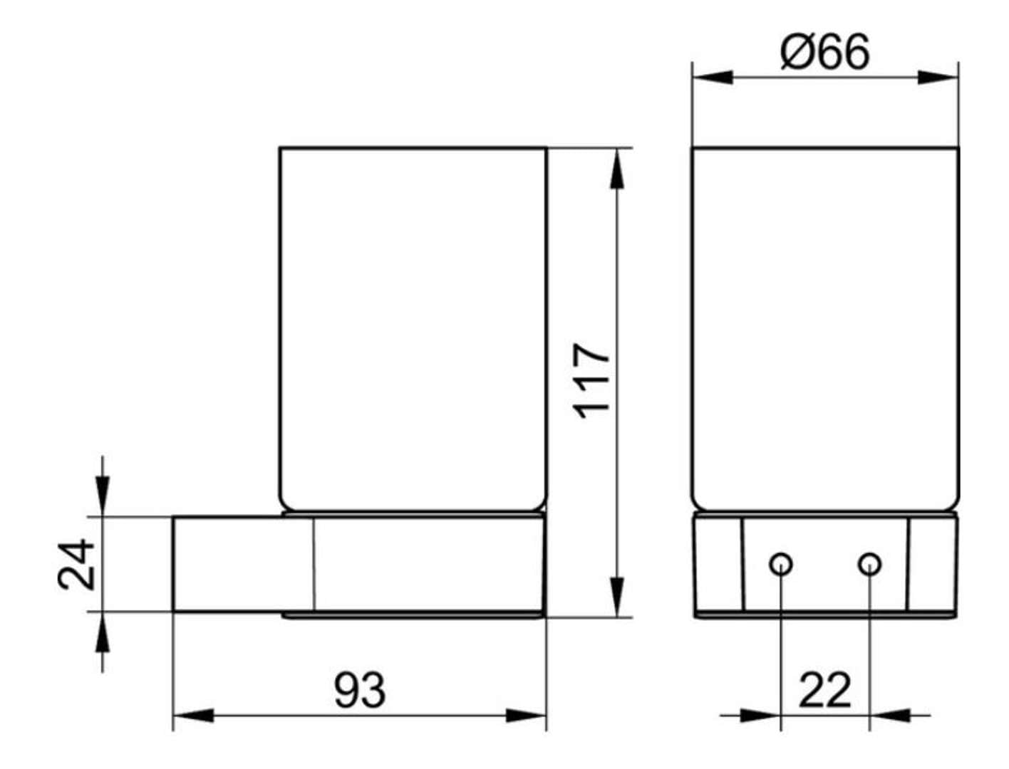 keuco-plan-zahnputzbecher-kristallglas-schwarz-matt-halter image 2