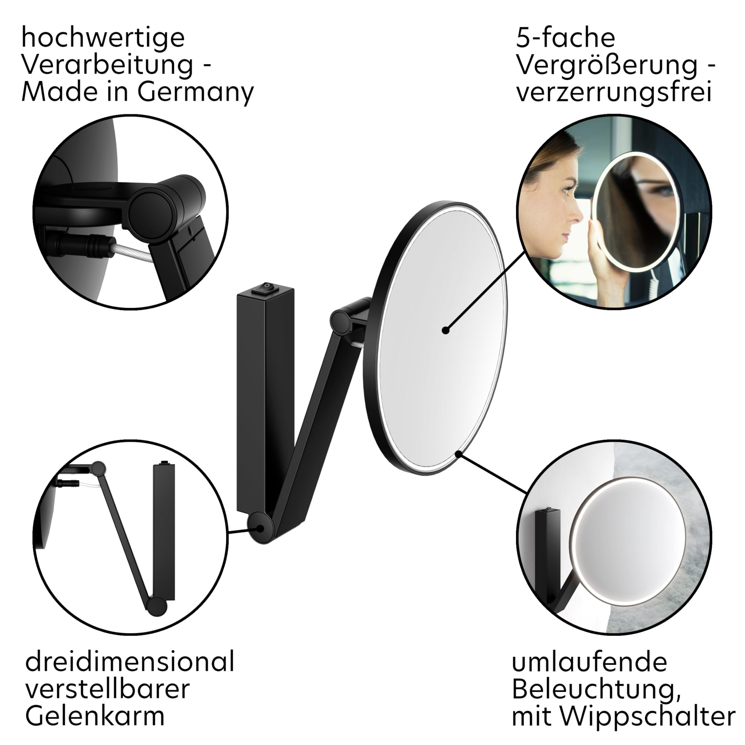 keuco-ilook-move-kosmetikspiegel-led-schwarz-matt-20-cm-5x image 4