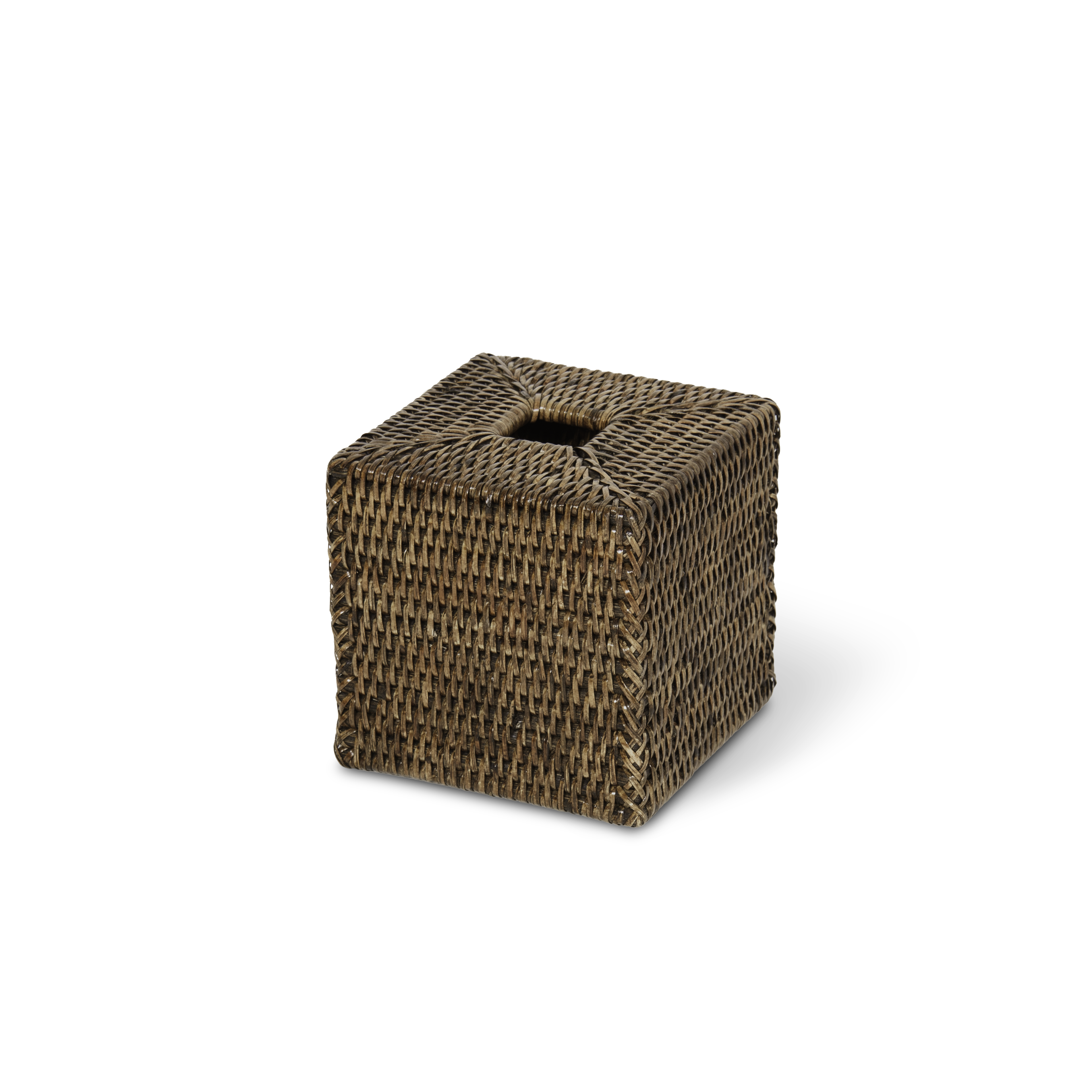 decor-walther-basket-kbq-papiertuchbox-rattan-dunkel-quadratisch image 1