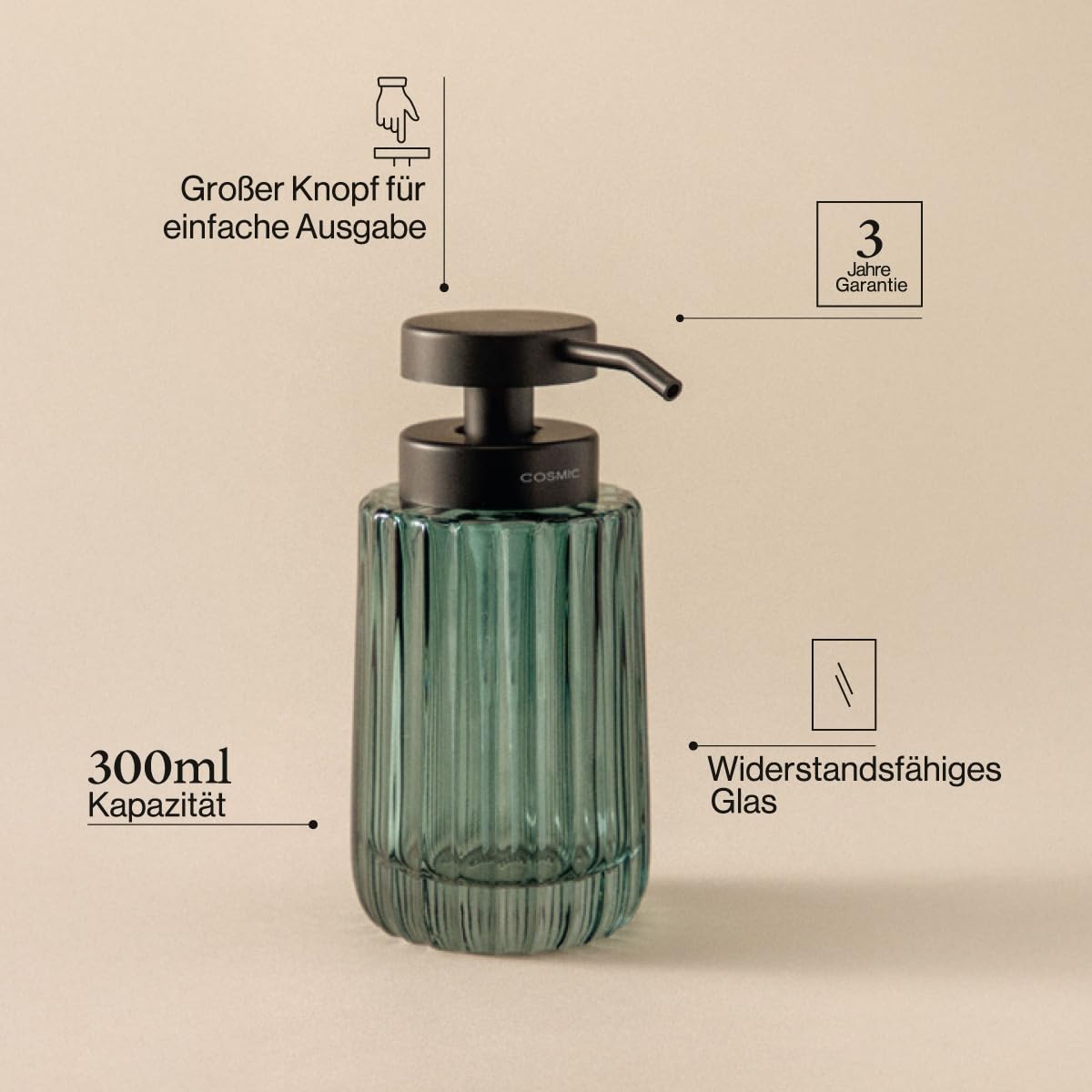 cosmic-lido-seifenspender-300ml-rauchgrau-glas image 2