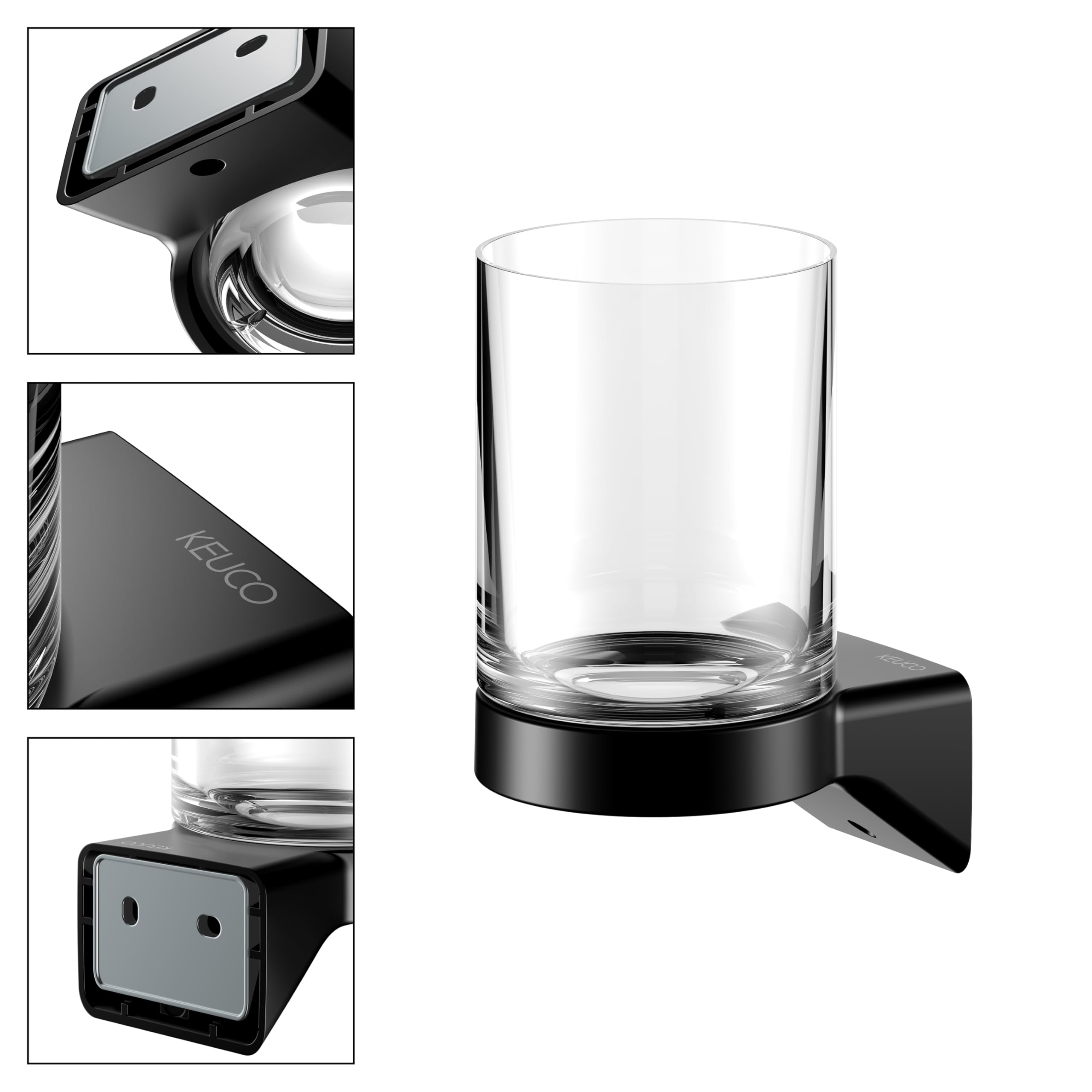 keuco-reva-zahnputzbecher-glas-schwarz-matt-wand image 2