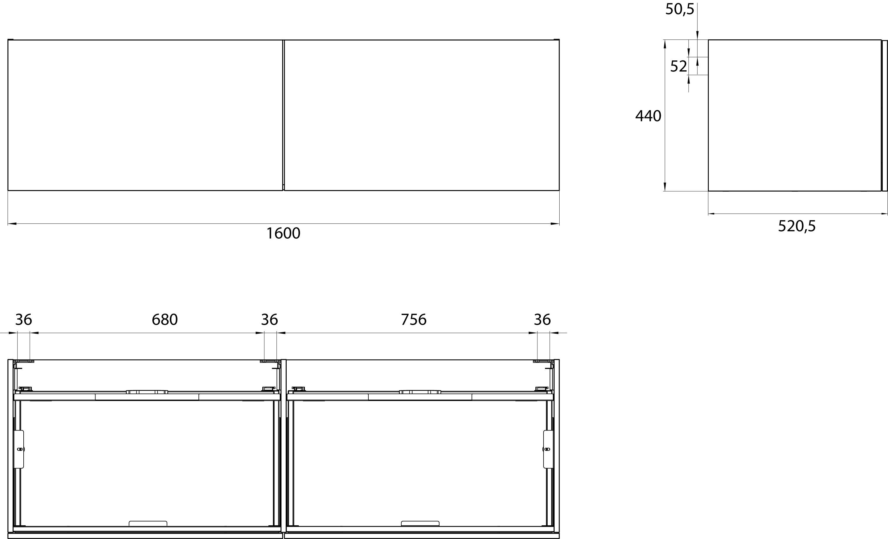 frasco-centric-waschtischunterschrank-schwarz-160-cm-2-ausz-ge-2 image 3