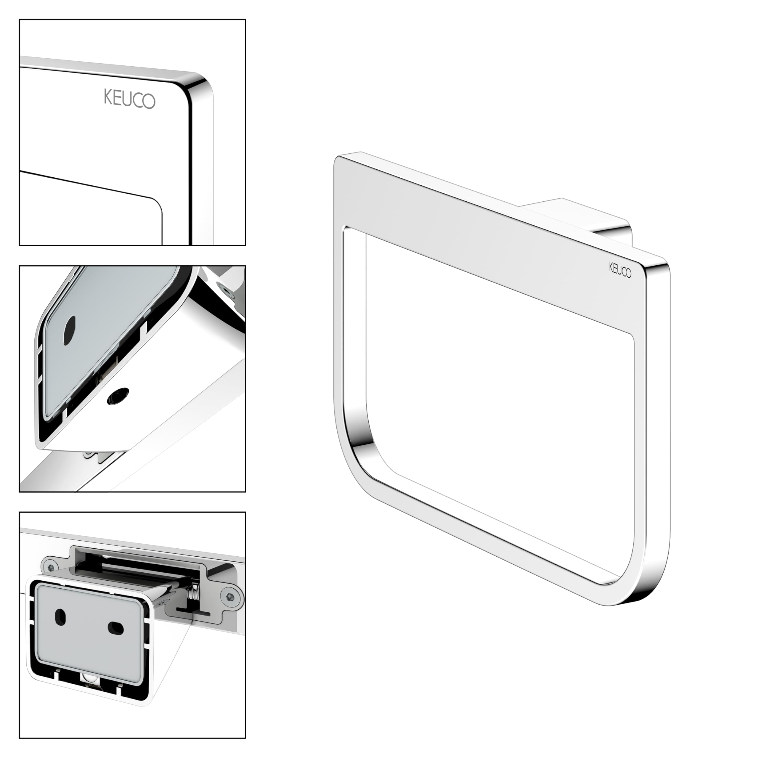 keuco-reva-handtuchring-24-cm-silber-verchromt-ohne-bohren image 2