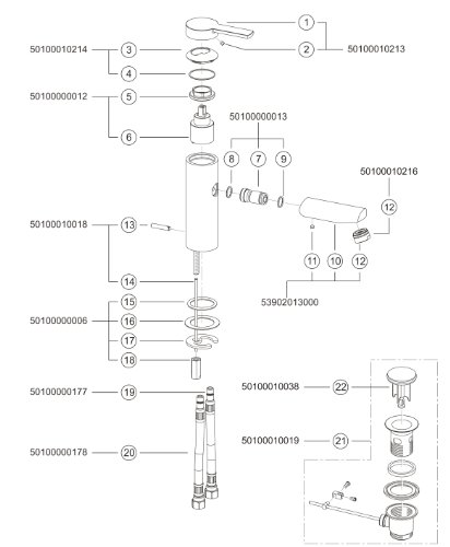 keuco-plan-blue-waschtischarmatur-chrom-ablaufgarnitur image 6