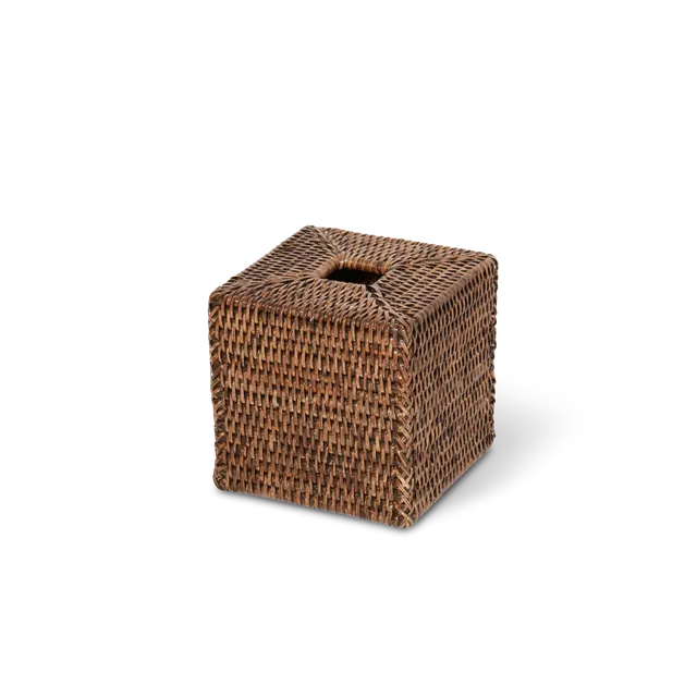 decor-walther-basket-kbq-papiertuchbox-rattan-dunkel-quadratisch image 1