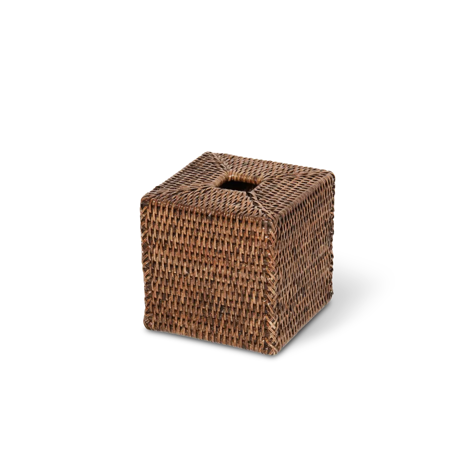 decor-walther-basket-kbq-papiertuchbox-rattan-dunkel-quadratisch image 1