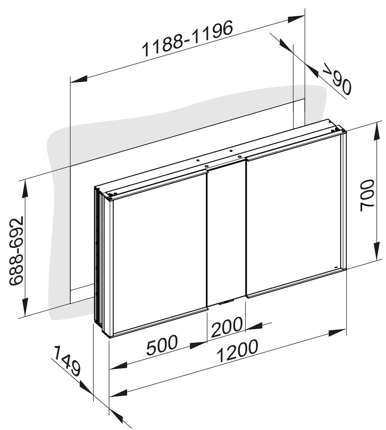 keuco-royal-match-spiegelschrank-120-cm-einbau-led-dimmbar image 2