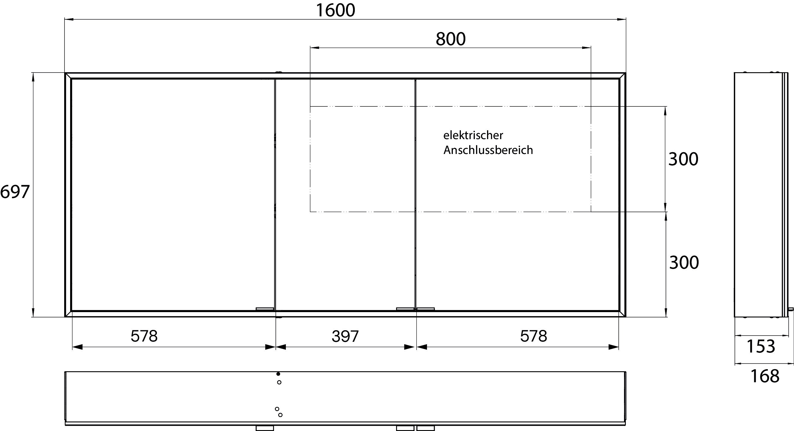 frasco-centric-led-spiegelschrank-schwarz-160-cm-aufputz-ip20 image 5