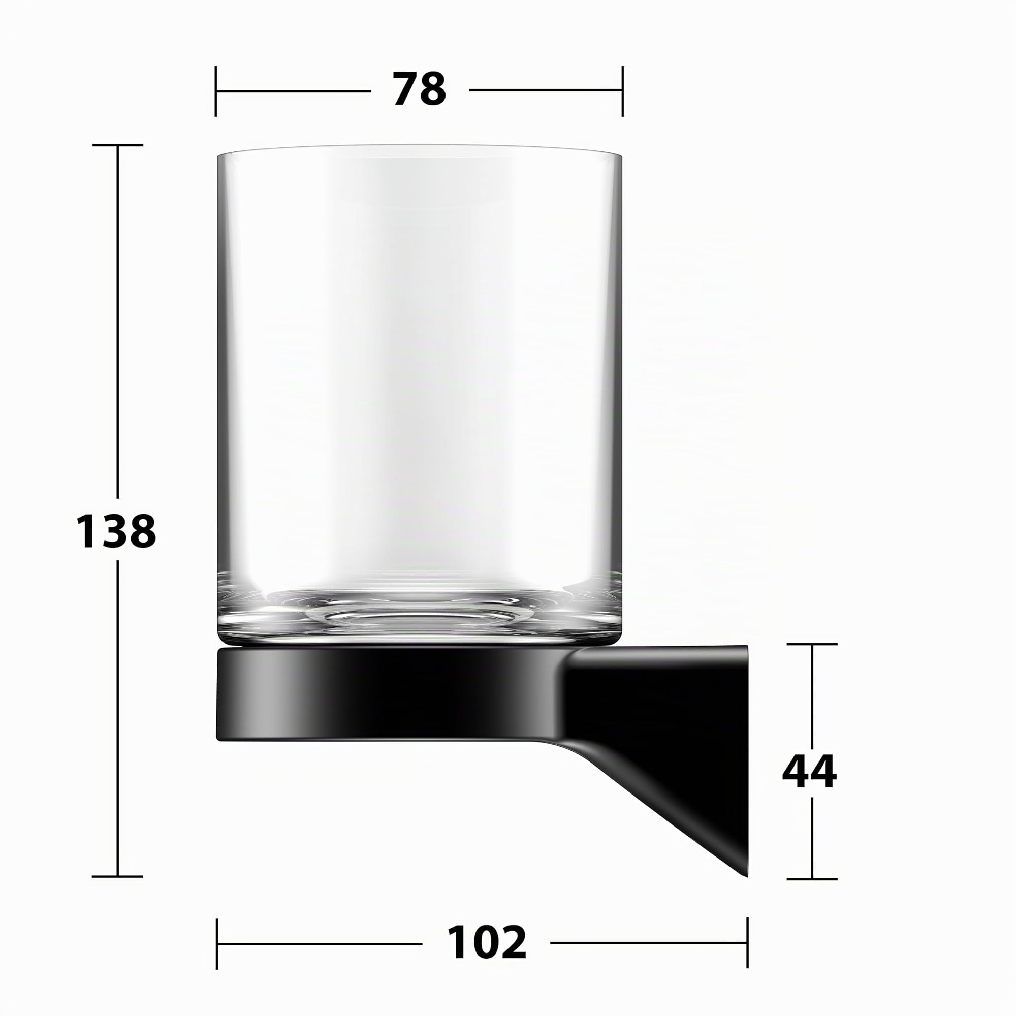 keuco-reva-zahnputzbecher-glas-schwarz-matt-wand image 7